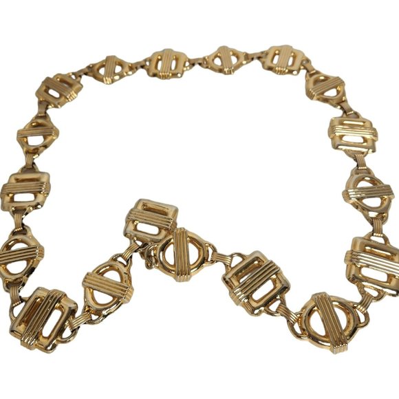 Vintage 1986 MZA of NY Gold Metal Statement Belt 37-3/4" L x 1-1/2" W - Picture 15 of 15